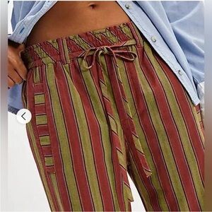 Free People marielle stripped Red and Green pants